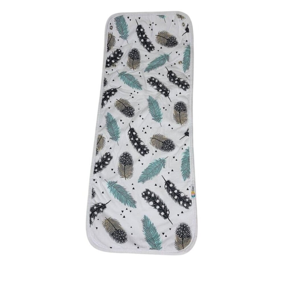 NEA Line Baby Mother Feathers Swaddle Blanket with Snaps Burp Cloth Changing Pad
